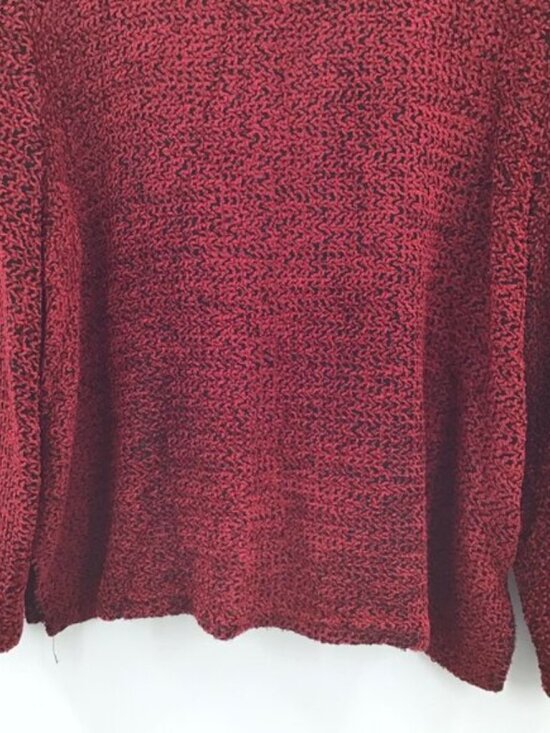 Vintage 1990s Red Chenille Blazer Women's 2X V-Neck Long Sleeve Made in the USA - Picture 6 of 9